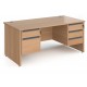 Harlow Panel End Straight Desk with Two and Three Drawer Pedestals
